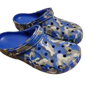 Blue camo Crocs